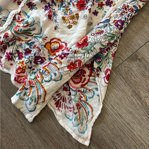 Bila Multicolor Floral Flowy Boho Open Cardigan Blouse - Picture 7 of 9